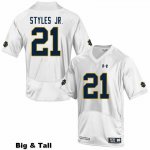 Notre Dame Fighting Irish Men's Lorenzo Styles Jr. #21 White Under Armour Authentic Stitched Big & Tall College NCAA Football Jersey PAA3699DS